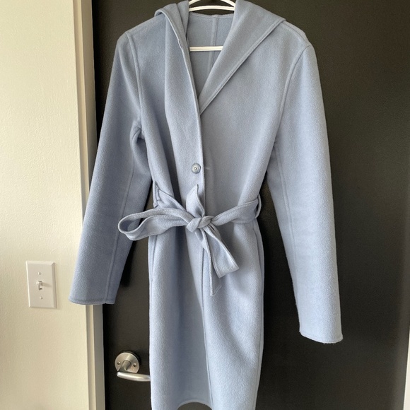 Wool blend hooded coat/jacket with belt - Picture 4 of 7